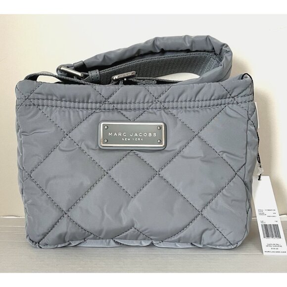 New Marc Jacobs Quilted Nylon Crossbody Rock Grey - Picture 2 of 7